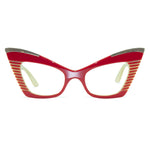 Load image into Gallery viewer, red & cream cat eye glasses