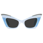 Load image into Gallery viewer, white & sky blue cat eye sunglasses