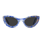 Load image into Gallery viewer, blue & gold cat eye sunglasses
