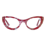 Load image into Gallery viewer, red & gold cat eye glasses