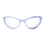 Load image into Gallery viewer, white & silver cat eye glasses