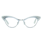 Load image into Gallery viewer, white & silver cat eye glasses