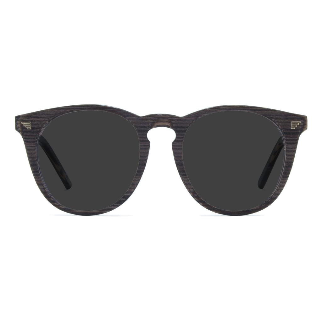 dark grey round sunglasses