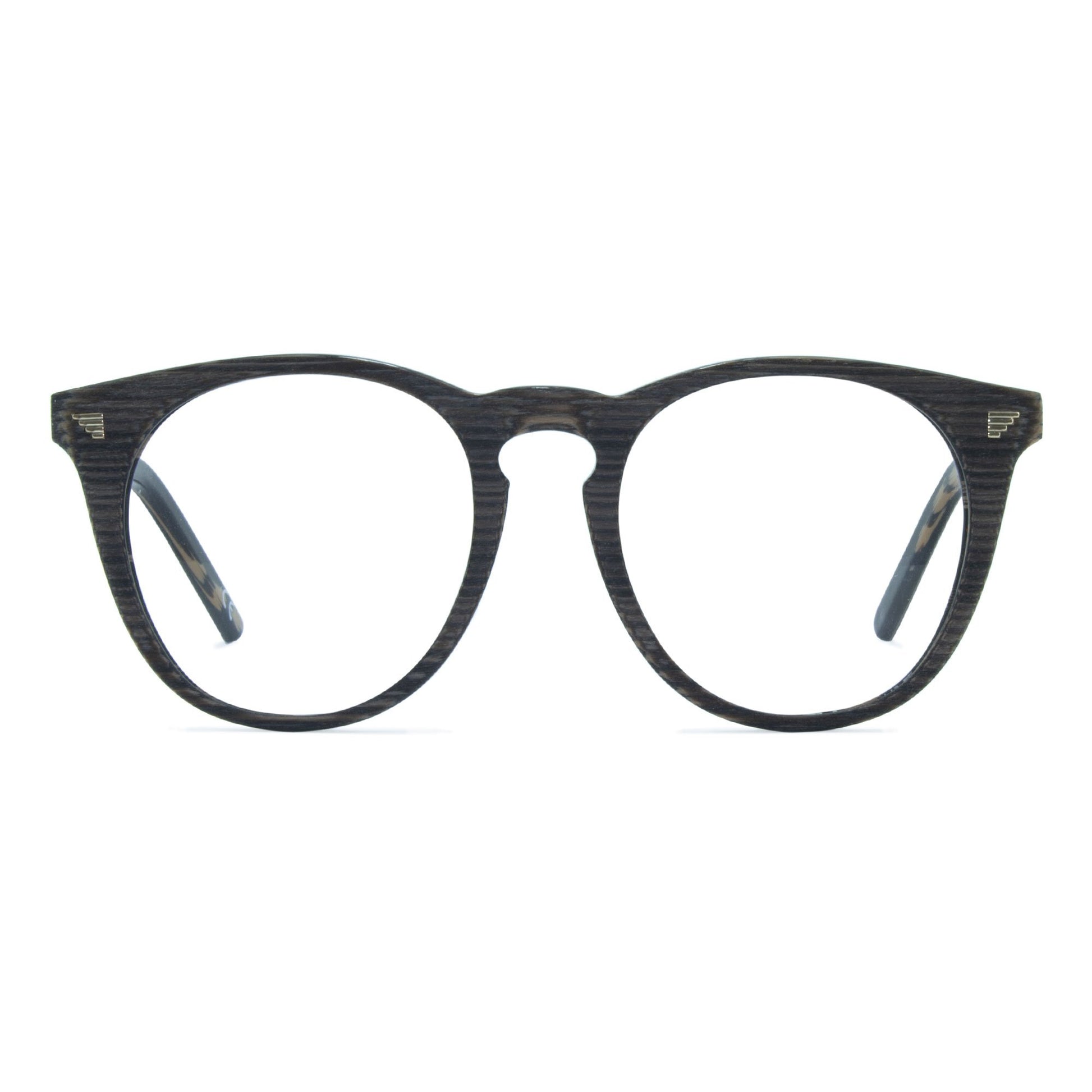 dark grey large round glasses