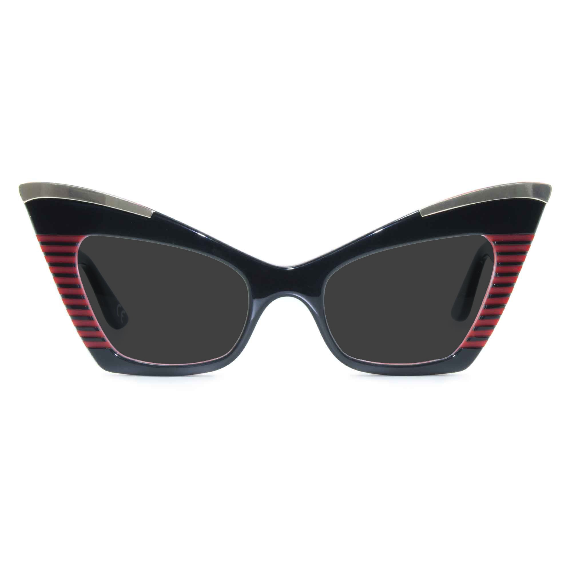 doreen black red cat eye sunglasses
