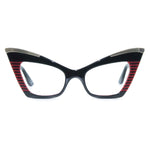Load image into Gallery viewer, black &amp; red cat eye glasses
