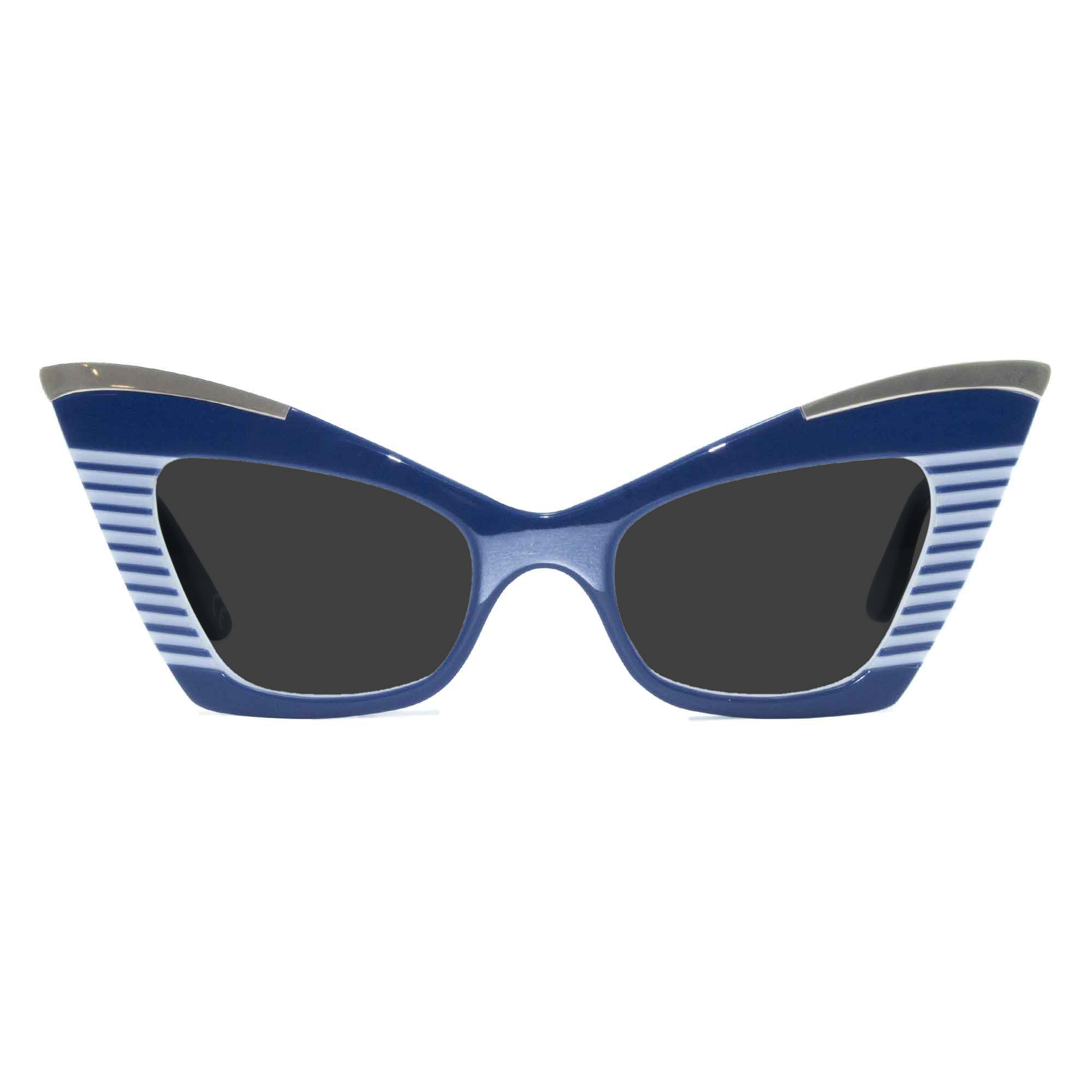 navy & white cat eye sunglasses