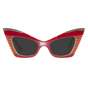 red & cream cat eye sunglasses