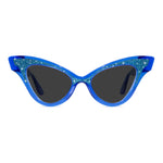 Load image into Gallery viewer, clear blue winged cat eye sunglasses
