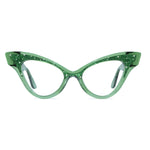 Load image into Gallery viewer, clear green winged cat eye glasses
