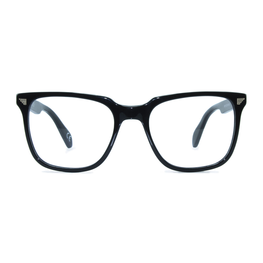 black wayfarer glasses
