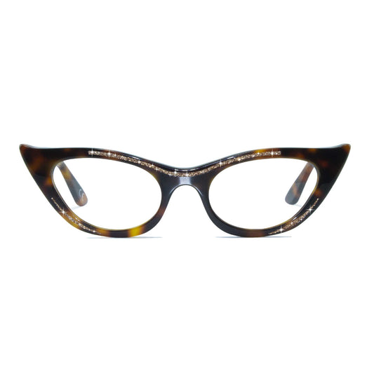 tortoiseshell winged cat eye glasses