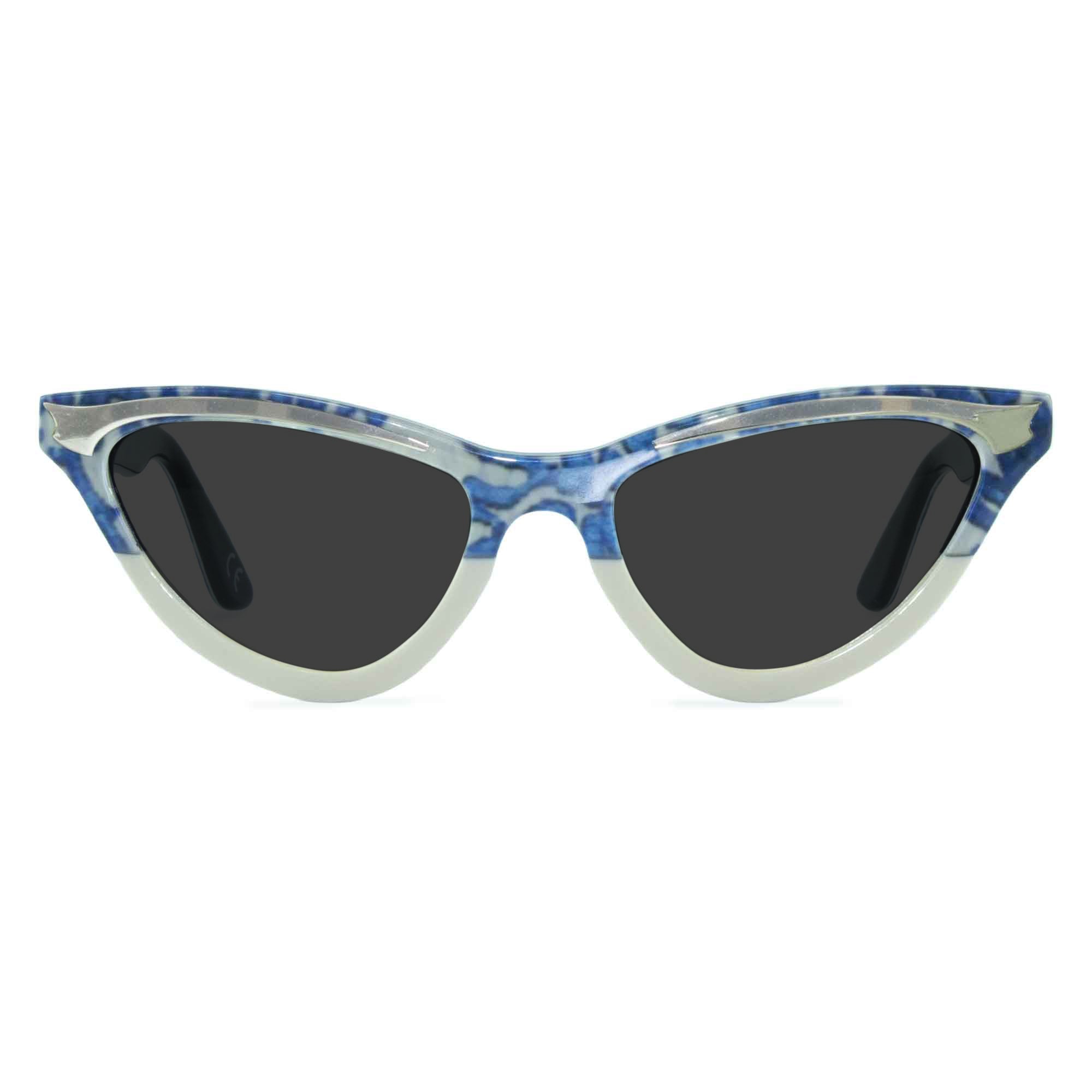 blue lace cat eye sunglasses