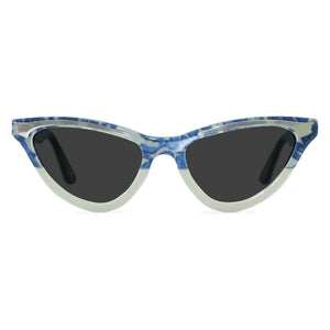 blue lace cat eye sunglasses