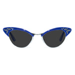 Load image into Gallery viewer, blue &amp; gold cat eye sunglasses
